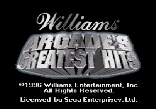 Midway Presents Arcade's Greatest Hits (Europe) Title Screen